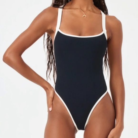 New L*Space Ribbed Baewatch One Piece Swimsuit size Medium - Picture 1 of 10